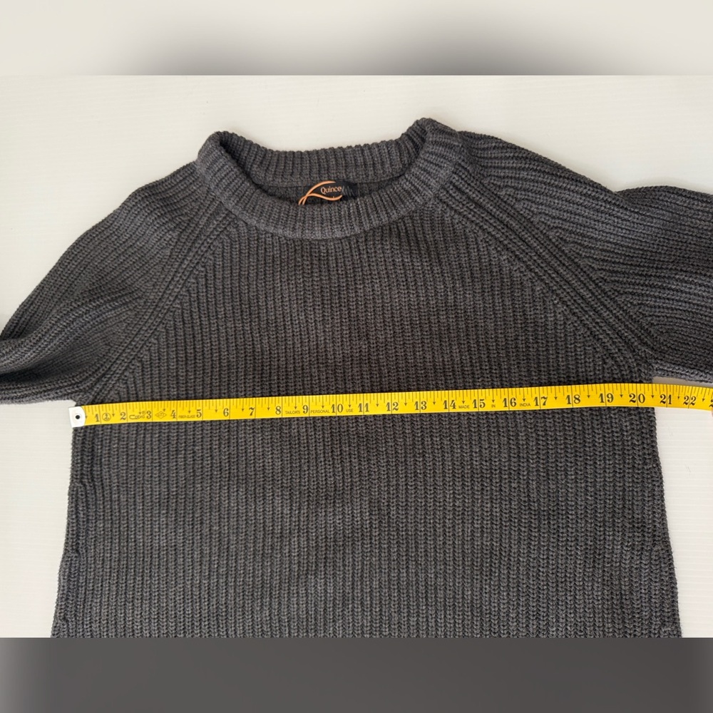 Quince Charcoal Ribbed Crewneck Sweater - Picture 11 of 12